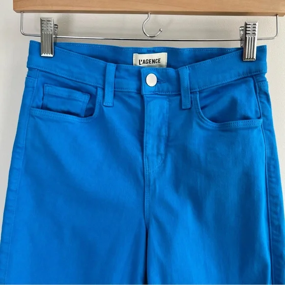 [l’agence] nwot alexia high rise cropped slim jeans neon blue 24 - Picture 5 of 8